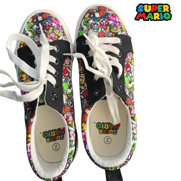 Nintendo Super Mario Kids Sneakers - Black and Multicolor - Picture 1 of 6